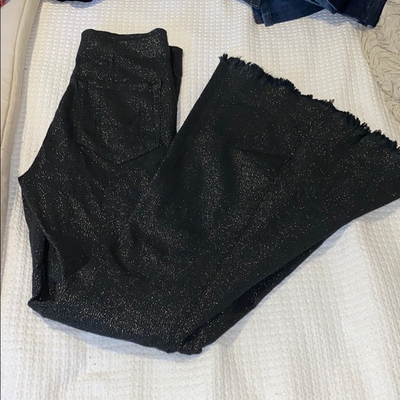 black sparkly flares